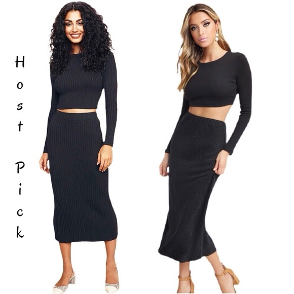 🍍2HP/ NWOT!! BLACK SET, SKIRT AND TOP. RIBBED MATERIAL U.S.SIZE 16 🍍🍍🍍🍍 - Picture 11 of 14